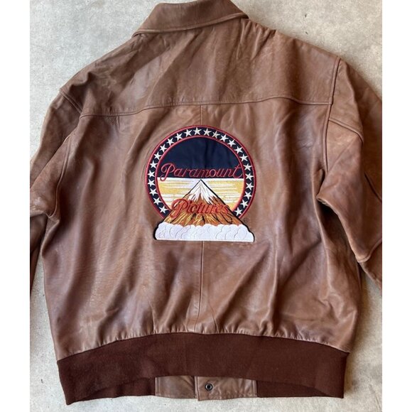 Vintage PARAMOUNT FILMS LEATHER JACKET BOMBER Men’s Size Large Made in USA - Picture 9 of 14